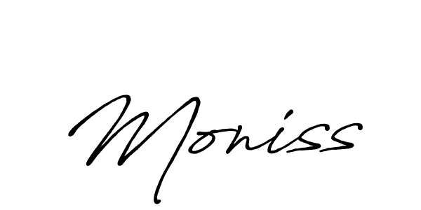 Similarly Antro_Vectra_Bolder is the best handwritten signature design. Signature creator online .You can use it as an online autograph creator for name Moniss. Moniss signature style 7 images and pictures png