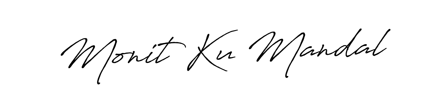 Make a beautiful signature design for name Monit Ku Mandal. With this signature (Antro_Vectra_Bolder) style, you can create a handwritten signature for free. Monit Ku Mandal signature style 7 images and pictures png