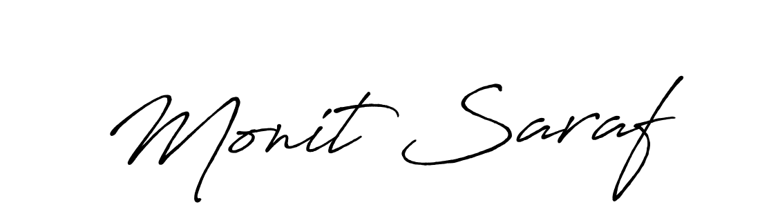 Monit Saraf stylish signature style. Best Handwritten Sign (Antro_Vectra_Bolder) for my name. Handwritten Signature Collection Ideas for my name Monit Saraf. Monit Saraf signature style 7 images and pictures png