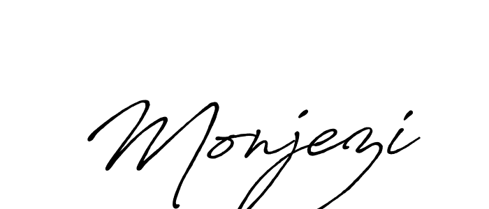 Design your own signature with our free online signature maker. With this signature software, you can create a handwritten (Antro_Vectra_Bolder) signature for name Monjezi. Monjezi signature style 7 images and pictures png