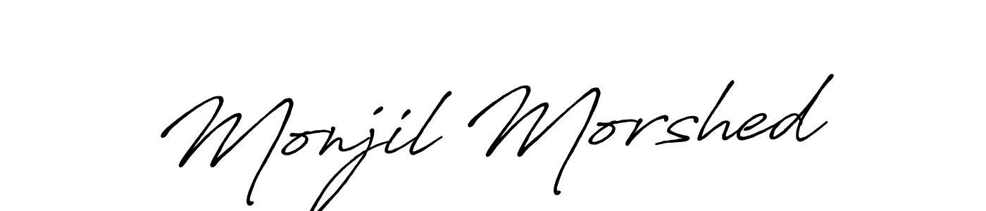 Design your own signature with our free online signature maker. With this signature software, you can create a handwritten (Antro_Vectra_Bolder) signature for name Monjil Morshed. Monjil Morshed signature style 7 images and pictures png