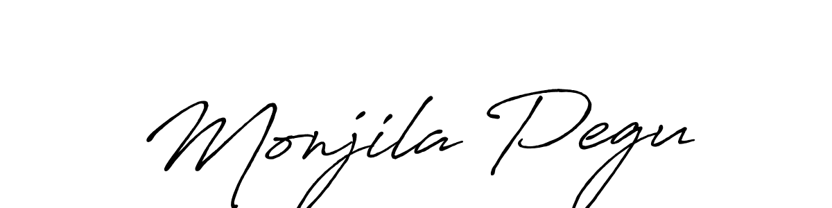 Also we have Monjila Pegu name is the best signature style. Create professional handwritten signature collection using Antro_Vectra_Bolder autograph style. Monjila Pegu signature style 7 images and pictures png