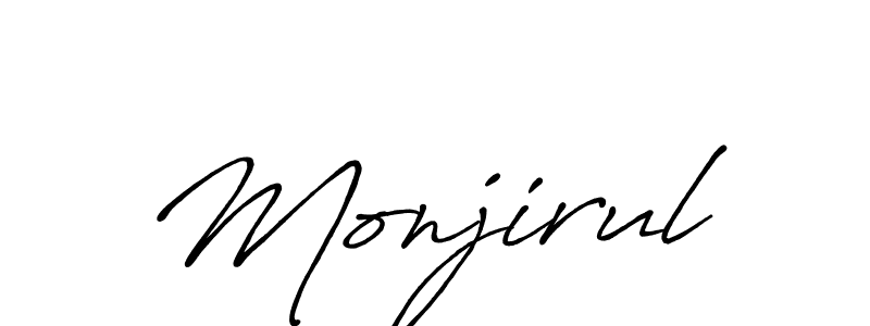 How to make Monjirul name signature. Use Antro_Vectra_Bolder style for creating short signs online. This is the latest handwritten sign. Monjirul signature style 7 images and pictures png