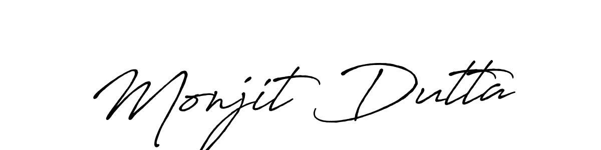 Use a signature maker to create a handwritten signature online. With this signature software, you can design (Antro_Vectra_Bolder) your own signature for name Monjit Dutta. Monjit Dutta signature style 7 images and pictures png