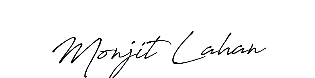 Also we have Monjit Lahan name is the best signature style. Create professional handwritten signature collection using Antro_Vectra_Bolder autograph style. Monjit Lahan signature style 7 images and pictures png