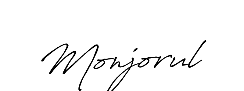 Make a beautiful signature design for name Monjorul. With this signature (Antro_Vectra_Bolder) style, you can create a handwritten signature for free. Monjorul signature style 7 images and pictures png