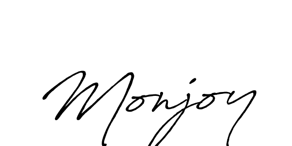 Monjoy stylish signature style. Best Handwritten Sign (Antro_Vectra_Bolder) for my name. Handwritten Signature Collection Ideas for my name Monjoy. Monjoy signature style 7 images and pictures png