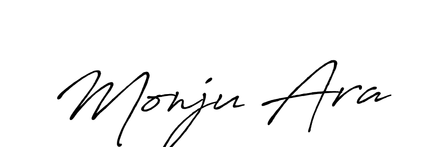 How to make Monju Ara name signature. Use Antro_Vectra_Bolder style for creating short signs online. This is the latest handwritten sign. Monju Ara signature style 7 images and pictures png