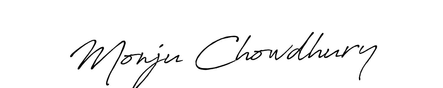 Monju Chowdhury stylish signature style. Best Handwritten Sign (Antro_Vectra_Bolder) for my name. Handwritten Signature Collection Ideas for my name Monju Chowdhury. Monju Chowdhury signature style 7 images and pictures png