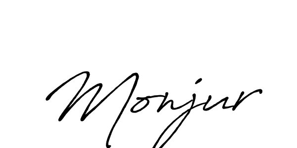 You should practise on your own different ways (Antro_Vectra_Bolder) to write your name (Monjur) in signature. don't let someone else do it for you. Monjur signature style 7 images and pictures png