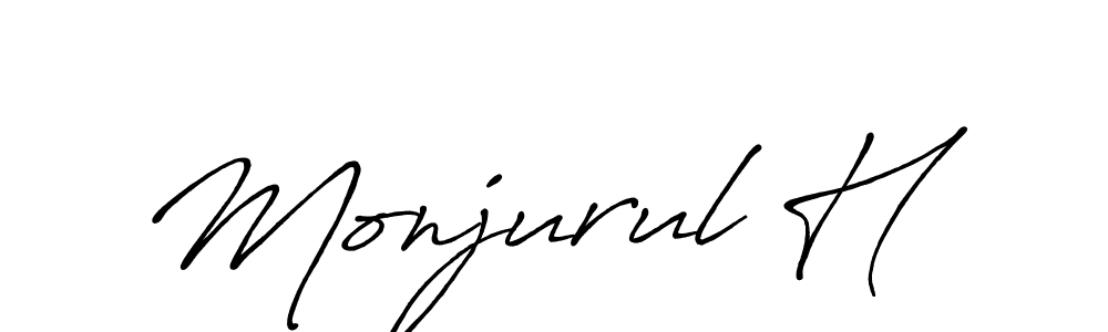 Make a beautiful signature design for name Monjurul H. With this signature (Antro_Vectra_Bolder) style, you can create a handwritten signature for free. Monjurul H signature style 7 images and pictures png