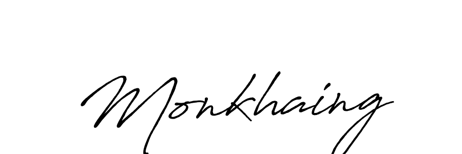 Monkhaing stylish signature style. Best Handwritten Sign (Antro_Vectra_Bolder) for my name. Handwritten Signature Collection Ideas for my name Monkhaing. Monkhaing signature style 7 images and pictures png