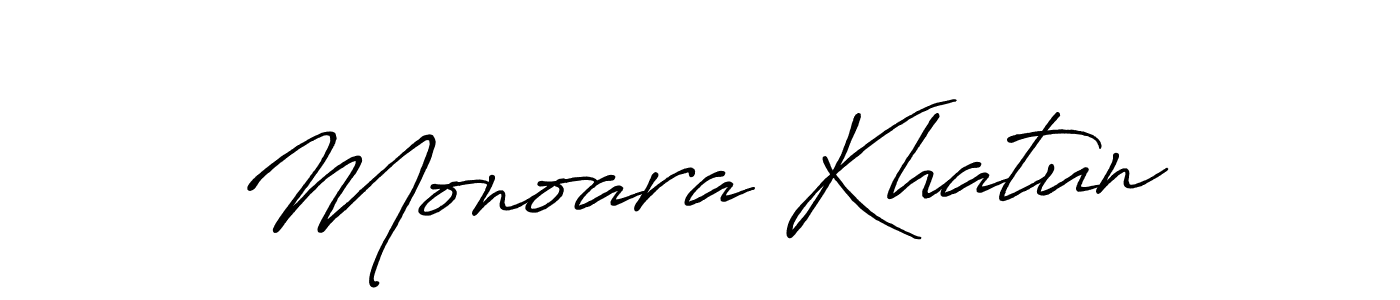 How to make Monoara Khatun name signature. Use Antro_Vectra_Bolder style for creating short signs online. This is the latest handwritten sign. Monoara Khatun signature style 7 images and pictures png