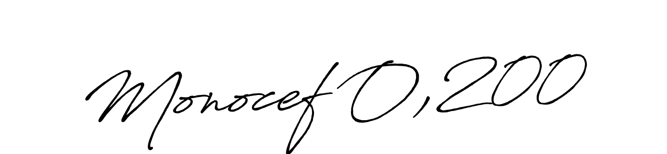 Make a beautiful signature design for name Monocef O,200. With this signature (Antro_Vectra_Bolder) style, you can create a handwritten signature for free. Monocef O,200 signature style 7 images and pictures png