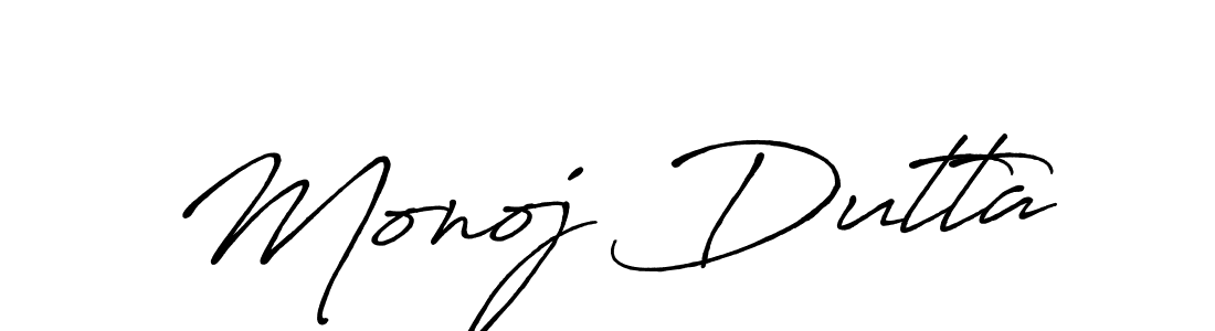 Make a beautiful signature design for name Monoj Dutta. With this signature (Antro_Vectra_Bolder) style, you can create a handwritten signature for free. Monoj Dutta signature style 7 images and pictures png