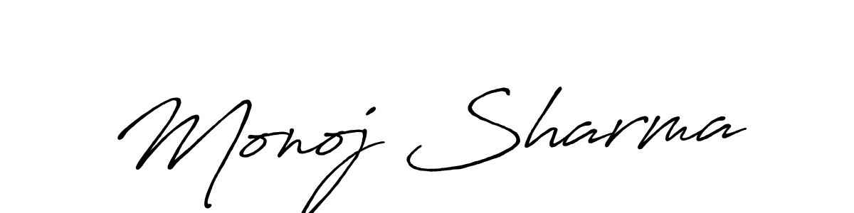 Design your own signature with our free online signature maker. With this signature software, you can create a handwritten (Antro_Vectra_Bolder) signature for name Monoj Sharma. Monoj Sharma signature style 7 images and pictures png