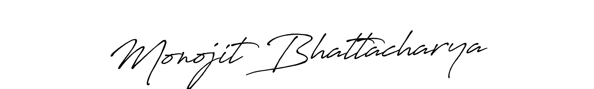 Make a beautiful signature design for name Monojit Bhattacharya. With this signature (Antro_Vectra_Bolder) style, you can create a handwritten signature for free. Monojit Bhattacharya signature style 7 images and pictures png