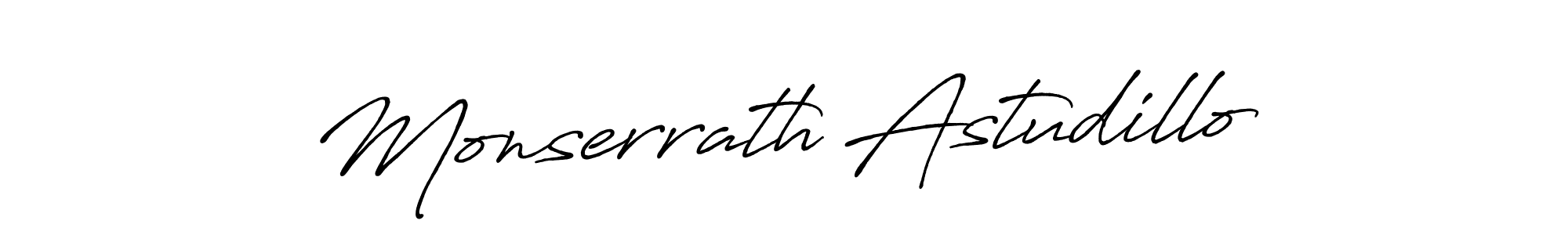 Create a beautiful signature design for name Monserrath Astudillo. With this signature (Antro_Vectra_Bolder) fonts, you can make a handwritten signature for free. Monserrath Astudillo signature style 7 images and pictures png