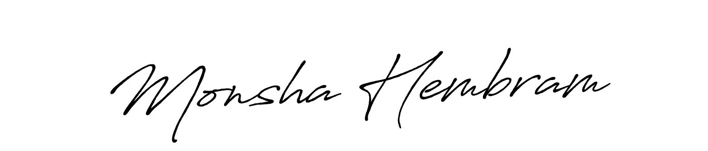 Make a beautiful signature design for name Monsha Hembram. Use this online signature maker to create a handwritten signature for free. Monsha Hembram signature style 7 images and pictures png