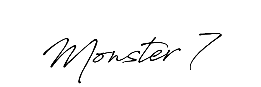 Design your own signature with our free online signature maker. With this signature software, you can create a handwritten (Antro_Vectra_Bolder) signature for name Monster 7. Monster 7 signature style 7 images and pictures png