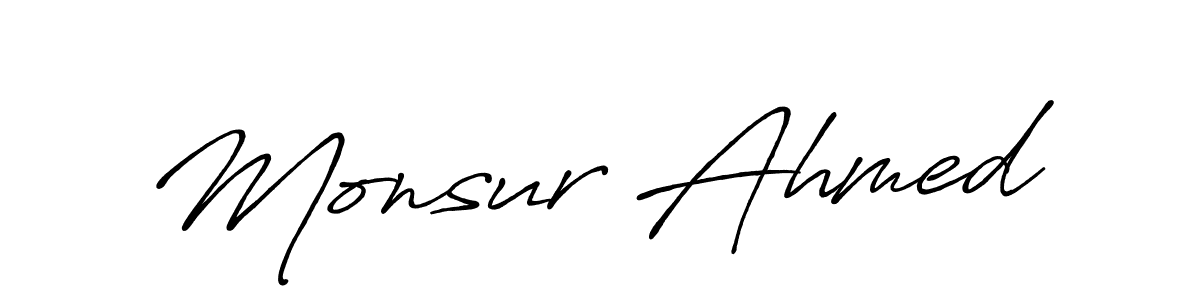 Monsur Ahmed stylish signature style. Best Handwritten Sign (Antro_Vectra_Bolder) for my name. Handwritten Signature Collection Ideas for my name Monsur Ahmed. Monsur Ahmed signature style 7 images and pictures png