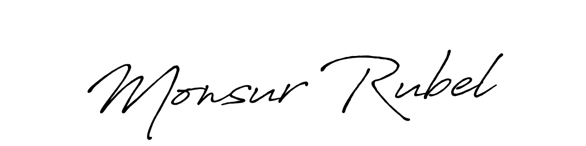 How to make Monsur Rubel name signature. Use Antro_Vectra_Bolder style for creating short signs online. This is the latest handwritten sign. Monsur Rubel signature style 7 images and pictures png