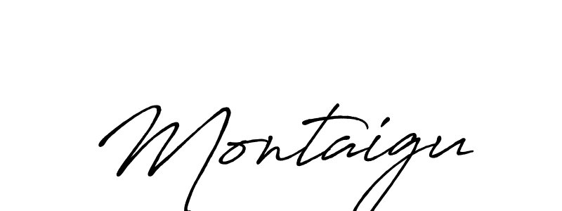 How to make Montaigu name signature. Use Antro_Vectra_Bolder style for creating short signs online. This is the latest handwritten sign. Montaigu signature style 7 images and pictures png