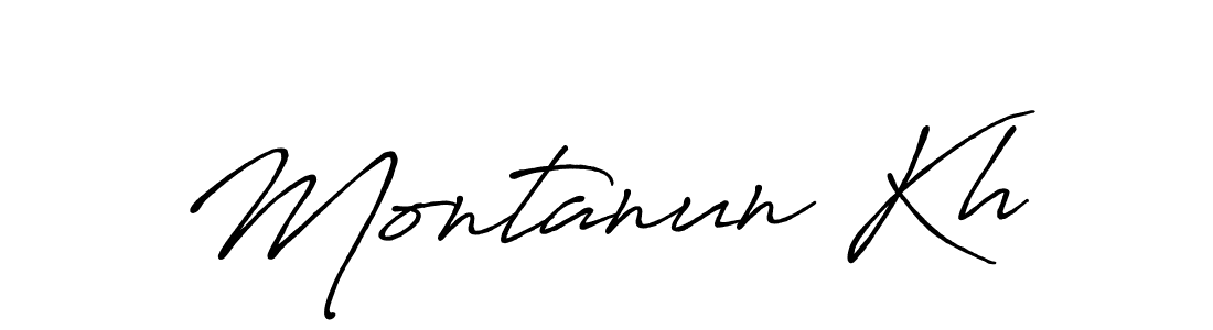 Use a signature maker to create a handwritten signature online. With this signature software, you can design (Antro_Vectra_Bolder) your own signature for name Montanun Kh. Montanun Kh signature style 7 images and pictures png