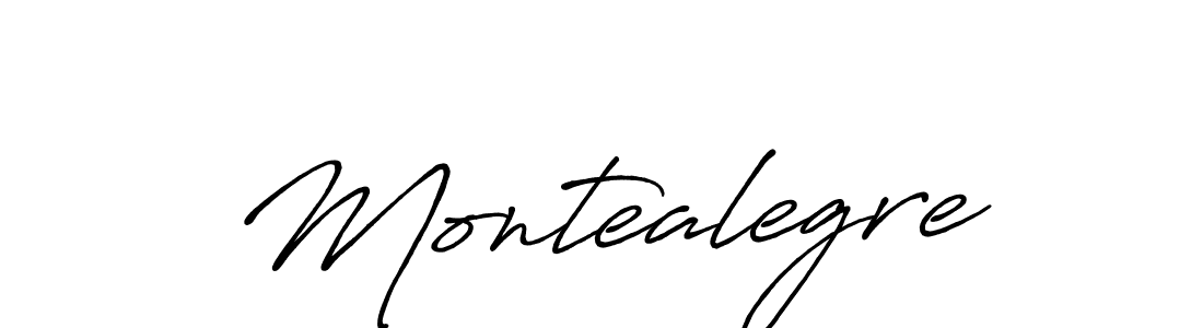 Create a beautiful signature design for name Montealegre. With this signature (Antro_Vectra_Bolder) fonts, you can make a handwritten signature for free. Montealegre signature style 7 images and pictures png