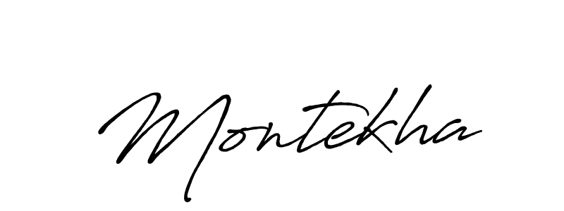 How to make Montekha name signature. Use Antro_Vectra_Bolder style for creating short signs online. This is the latest handwritten sign. Montekha signature style 7 images and pictures png