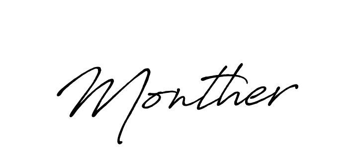 if you are searching for the best signature style for your name Monther. so please give up your signature search. here we have designed multiple signature styles  using Antro_Vectra_Bolder. Monther signature style 7 images and pictures png