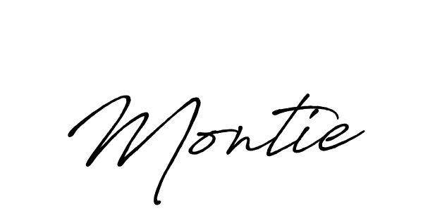 Design your own signature with our free online signature maker. With this signature software, you can create a handwritten (Antro_Vectra_Bolder) signature for name Montie. Montie signature style 7 images and pictures png