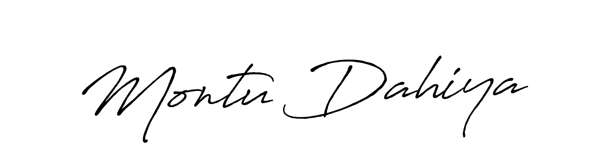 Use a signature maker to create a handwritten signature online. With this signature software, you can design (Antro_Vectra_Bolder) your own signature for name Montu Dahiya. Montu Dahiya signature style 7 images and pictures png