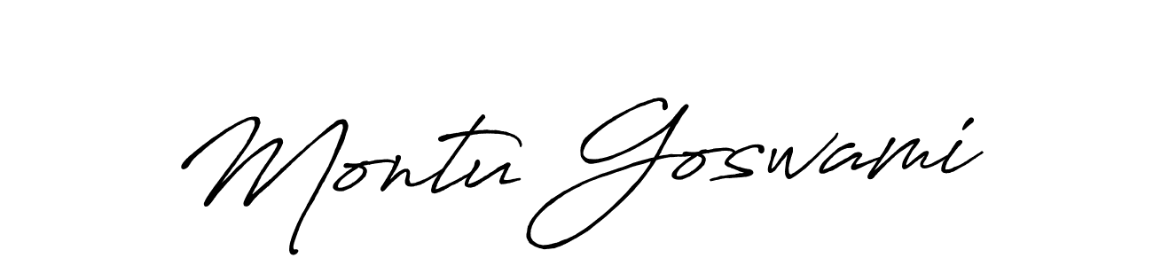 Create a beautiful signature design for name Montu Goswami. With this signature (Antro_Vectra_Bolder) fonts, you can make a handwritten signature for free. Montu Goswami signature style 7 images and pictures png