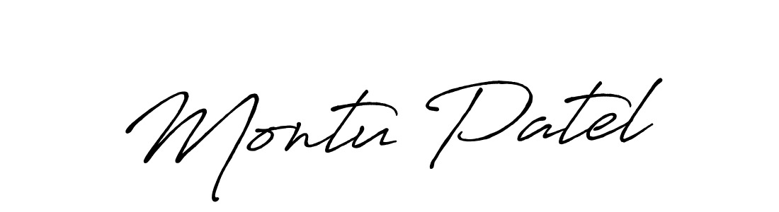 How to make Montu Patel signature? Antro_Vectra_Bolder is a professional autograph style. Create handwritten signature for Montu Patel name. Montu Patel signature style 7 images and pictures png