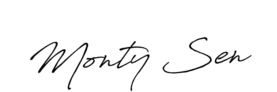 Monty Sen stylish signature style. Best Handwritten Sign (Antro_Vectra_Bolder) for my name. Handwritten Signature Collection Ideas for my name Monty Sen. Monty Sen signature style 7 images and pictures png