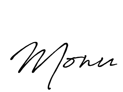 Monu stylish signature style. Best Handwritten Sign (Antro_Vectra_Bolder) for my name. Handwritten Signature Collection Ideas for my name Monu. Monu signature style 7 images and pictures png