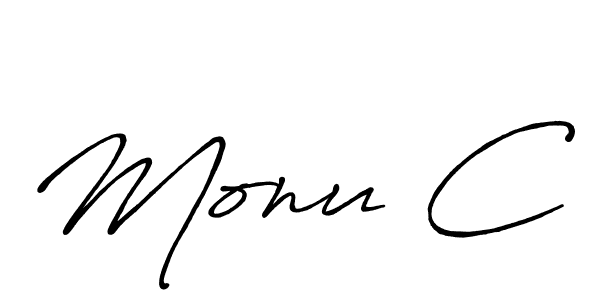 Design your own signature with our free online signature maker. With this signature software, you can create a handwritten (Antro_Vectra_Bolder) signature for name Monu C. Monu C signature style 7 images and pictures png