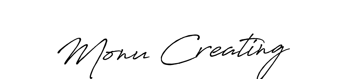 Also we have Monu Creating name is the best signature style. Create professional handwritten signature collection using Antro_Vectra_Bolder autograph style. Monu Creating signature style 7 images and pictures png