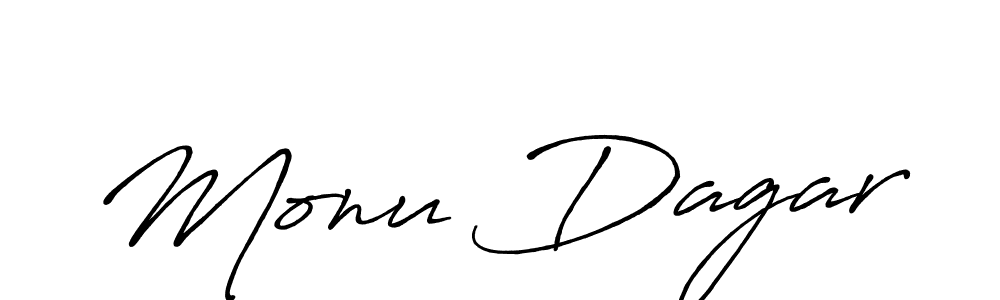 Monu Dagar stylish signature style. Best Handwritten Sign (Antro_Vectra_Bolder) for my name. Handwritten Signature Collection Ideas for my name Monu Dagar. Monu Dagar signature style 7 images and pictures png