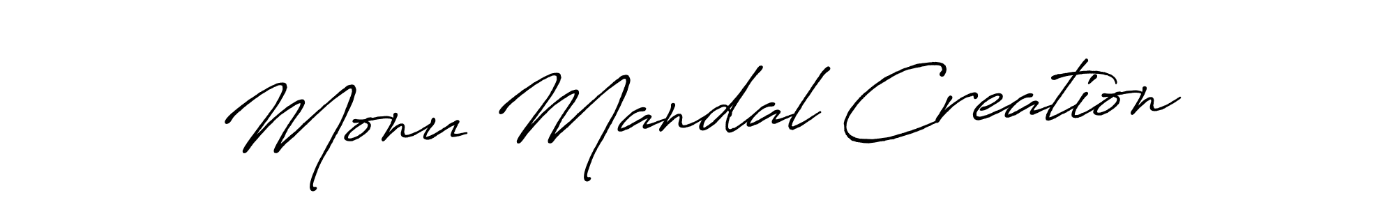 How to make Monu Mandal Creation name signature. Use Antro_Vectra_Bolder style for creating short signs online. This is the latest handwritten sign. Monu Mandal Creation signature style 7 images and pictures png