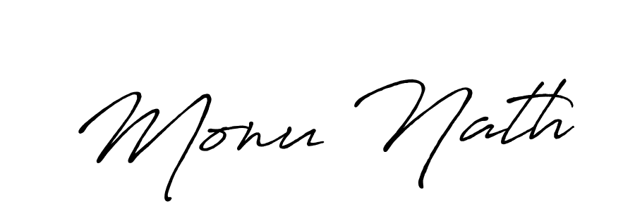 Design your own signature with our free online signature maker. With this signature software, you can create a handwritten (Antro_Vectra_Bolder) signature for name Monu Nath. Monu Nath signature style 7 images and pictures png