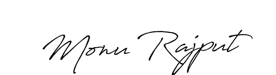 Use a signature maker to create a handwritten signature online. With this signature software, you can design (Antro_Vectra_Bolder) your own signature for name Monu Rajput. Monu Rajput signature style 7 images and pictures png