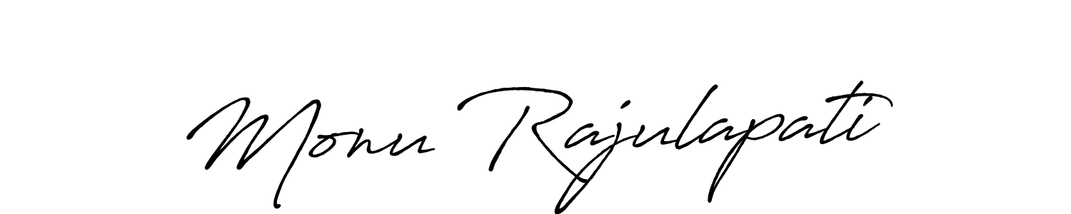 if you are searching for the best signature style for your name Monu Rajulapati. so please give up your signature search. here we have designed multiple signature styles  using Antro_Vectra_Bolder. Monu Rajulapati signature style 7 images and pictures png