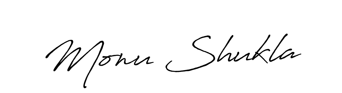 Also we have Monu Shukla name is the best signature style. Create professional handwritten signature collection using Antro_Vectra_Bolder autograph style. Monu Shukla signature style 7 images and pictures png