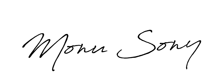 Create a beautiful signature design for name Monu Sony. With this signature (Antro_Vectra_Bolder) fonts, you can make a handwritten signature for free. Monu Sony signature style 7 images and pictures png