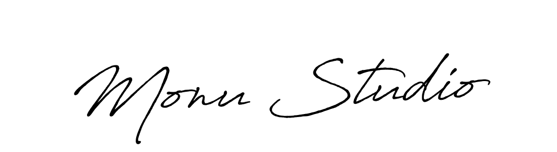Design your own signature with our free online signature maker. With this signature software, you can create a handwritten (Antro_Vectra_Bolder) signature for name Monu Studio. Monu Studio signature style 7 images and pictures png