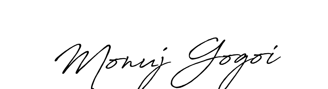 Use a signature maker to create a handwritten signature online. With this signature software, you can design (Antro_Vectra_Bolder) your own signature for name Monuj Gogoi. Monuj Gogoi signature style 7 images and pictures png