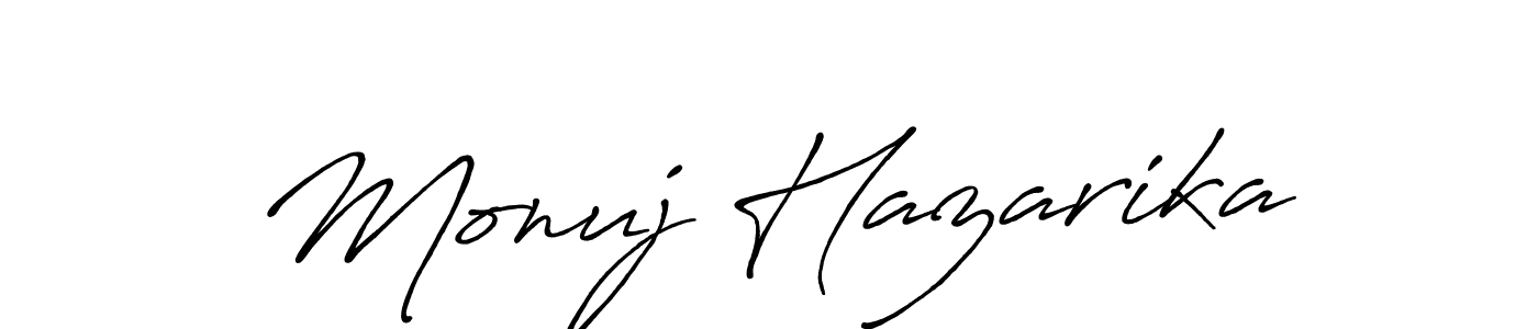 Make a beautiful signature design for name Monuj Hazarika. With this signature (Antro_Vectra_Bolder) style, you can create a handwritten signature for free. Monuj Hazarika signature style 7 images and pictures png