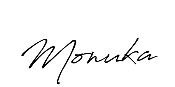 Design your own signature with our free online signature maker. With this signature software, you can create a handwritten (Antro_Vectra_Bolder) signature for name Monuka. Monuka signature style 7 images and pictures png